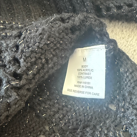 Romeo & Juliet Couture Black Textured Sweater - Picture 3 of 5